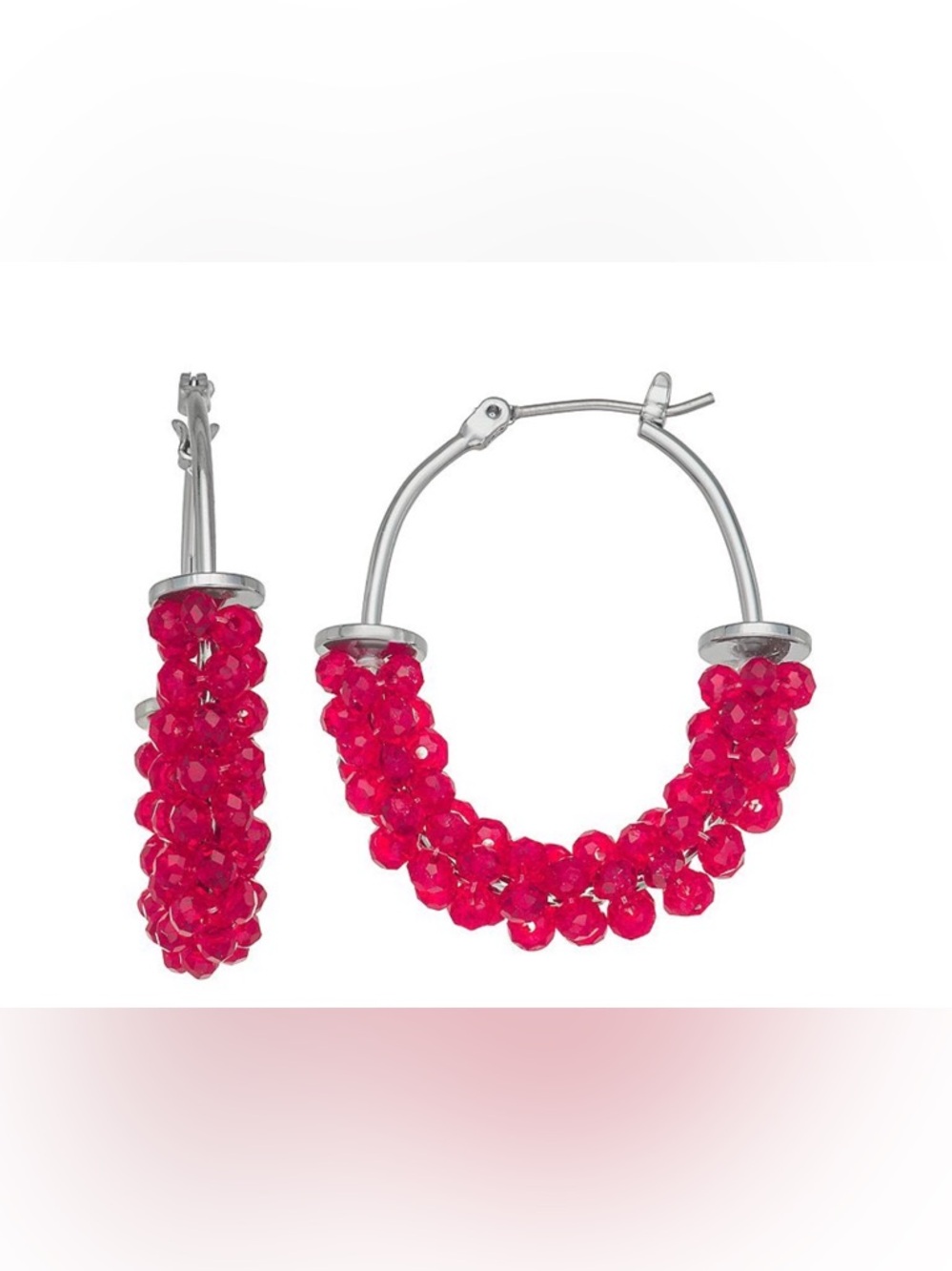 Simply Vera Vera Wang Bead Collar Necklace Earrings and Bracelets Set NWT Red - Picture 7 of 8